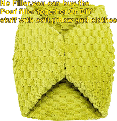 20x20x12 Inches Asuprui Fur Ottoman Stool Unstuffed Footstool Cover Floor Pouf Foot Rest Round Poof Seat Floor Bean Bag