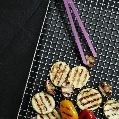 Toaster Tongs Set of Two, Silicone Tongs for Cooking, Toast Tongs, Salad Tongs, Mini Tongs for Kids, Rubber Plastic