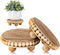 HouseJoy 2Pcs Wood Risers for Display Decorative,Round Beaded Riser Distressed for Decor ,Wooden