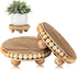 HouseJoy 2Pcs Wood Risers for Display Decorative,Round Beaded Riser Distressed for Decor ,Wooden