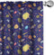 Lunarable Space Curtains, Astronomy Themed Window Treatments, 2 Panel Set for Living Room, Purple Blue