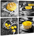 DJSYLIFE Kitchen Wall Decor, Black and White Yellow Canvas Print for Cafe Dining Room Decoration