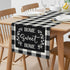 Buffalo Plaid Linen Table Runner Black and White Checkered Table Runners 90