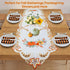 Jovialix 90 Inches Thanksgiving Fall Table Runner Long - Ivory Cutwork Lace with Embroidered Pumpkins & Maple Leaves