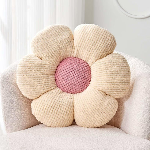 Kcvvcr Flower Throw Pillow, Soft White 14.9" Shaped Floor Pillow for Home