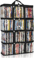 Made Easy Kit DVD Storage Bag - Clear PVC Organizer, Fits 40 DVD Cases, Black (4 Bags)