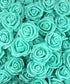 100pcs DIY Real Touch 3D Artificial Foam Rose Head - Without Stem for Wedding Party Home Decoration (Tiffany)