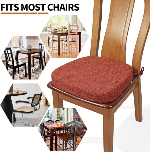 2.5" 16.5" 16", 4 SINOSSO Thickened Dining Chair Cushions, Soft Blended High Density Support Foam Kitchen Seat Cushions