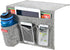 Linen 4 Pockets Bedside Caddy, Bedside Storage Organizer with Water Bottle Holder for Magazine, Remotes, Phone (Grey)