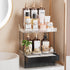 Delamu 2-Tier 2-Drawer Bathroom Organizer Countertop, Multi-Purpose Makeup Organizer, Elegant Black