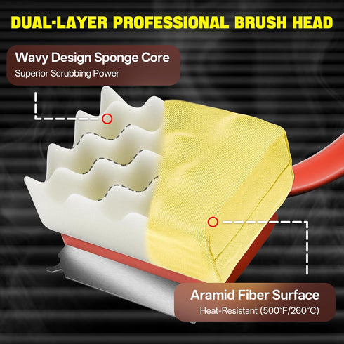 Grill Brush Bristle Free, Steam Grill Cleaning Brush with Detachable & Dishwash-Safe Brush-Head, Ergonomic Comfort Grip