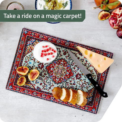 Peleg Design Rugboard Tempered Glass Cutting Board for Kitchen, Multi-Purpose Decorative Glass Chopping Board, 9.6 x