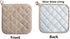 DII Basic Terry Collection Quilted Potholder, 100% Cotton, Stone, 3 Piece