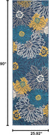 2'2" 7'6" (8' Nourison Home Passion Blue x Area Rug - Easy Clean, Non Shedding, Bed Room, Living Room, Dining Room