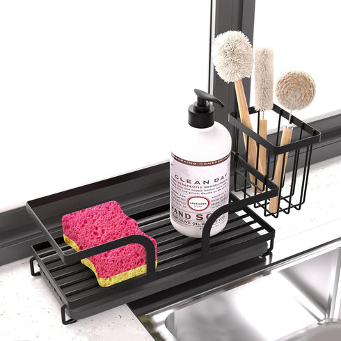 Uninol 9.7" 4.2"x 3.2" Organization,2PCS Sponge Holder for Kitchen Sink,Sink Caddy Organizers with Stone Drying Tray