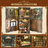 3D CCCDF Book Nook Kits for Adults and Teens, DIY Miniature Dollhouse Kit Wooden Puzzle Booknook Bookend with LED