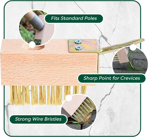 Set, w/2 SCRUBIT Moss & Weed Remover Wired Grout Cleaner Brush, Great for Cleaning Decks, Pavers, Patios & Walkways