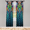 Ambesonne Abstract Window Curtains - Curves Pattern with Weathered Colors, 2-Panel Set, 28" x 63"