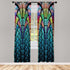 Ambesonne Abstract Window Curtains - Curves Pattern with Weathered Colors, 2-Panel Set, 28" x 63"