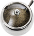 Hedume 3 Grids 304 Stainless Steel Seasoning Containers Set with Lid Spoon and Tray for Serving Sugar, Pepper, Spice