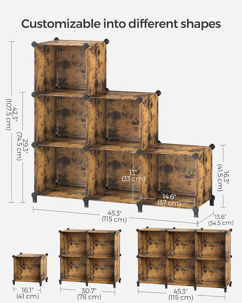 6 Closet 14.6 13 13 Inch ULPC206A01 SONGMICS Cube Storage Organizer, Modular Bookshelf, DIY Organizers and Storage