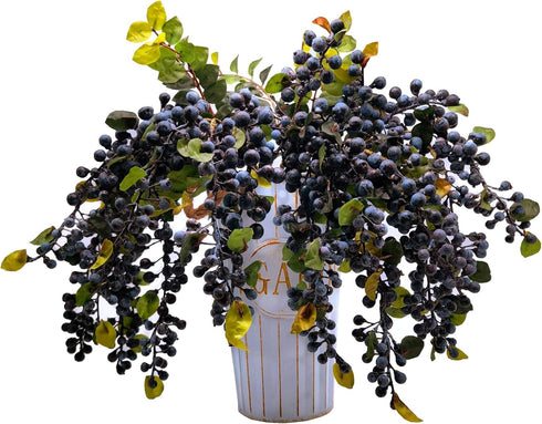 M2cbridge 2 23" Pcs Artificial Berries Plastic Foam Blueberry Christmas Picks Floral Arrangement Tall (Blue)