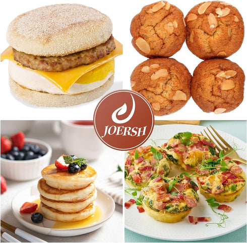 JOERSH Silicone Egg Molds - 2-PK Non-Stick 3" Round Muffin Top Baking Pans for Breakfast Sandwiches