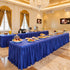 156inch 8ft(Cover 13ft Royal Blue Polyester Table Skirts for Rectangle Tables Front&Both Sides), Wrinkle Free Pleats