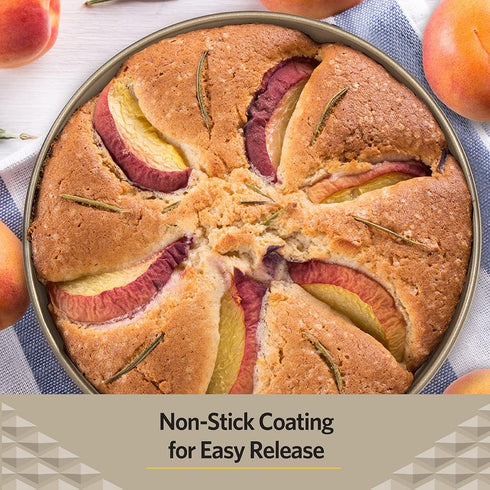 Glad Round Baking Pan Nonstick-Heavy Duty Metal Bakeware for Cakes and Desserts, Gold by Glad