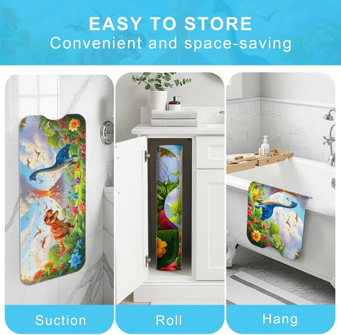 Elisstaence 40"x16" Upgrade Cartoon Baby Bath Mat Non Slip - Extra Long Bathtub Mat for Baby Eco Friendly Durable Bath
