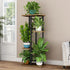 4 5 LINZINAR Plant Stand Indoor Tier Potted Multiple Plant Shelf Stands for Garden Corner Balcony Living Room Black