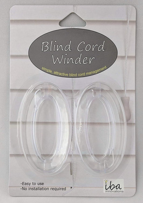 Blind Cord Winder - No Wall Damage Safety Blind Cord Wrap Cleat Alternative (Clear, 2-Pack)