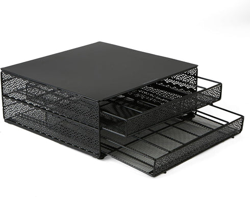 Mind Reader Single Serve Coffee Pod Organizer - 72 Pod Capacity with 2 Drawers, Black
