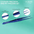 O'Creme Stainless Steel Precision Kitchen Tweezer Tongs, 6.25" with Fine Tip (Blue)