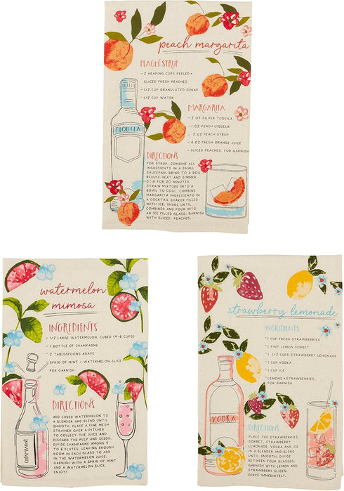 Mud Pie Lemonade Drink Recipe Towels, 26" x 16 1/2" by Mud Pie
