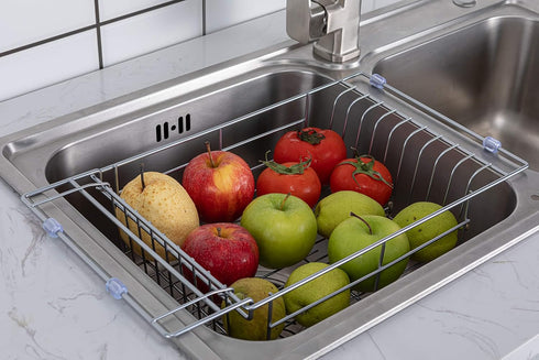 Premium Racks Expandable Over The Sink Dish Rack - Durable 304 Stainless Steel