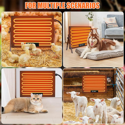 150W, Foandbevi Large Chicken Coop Heater for Winter, Metal Chick Brooder Plate Radiant Heater for Chicken Coop, Safe