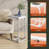 Set 2, WLIVE C-Shaped End Table of Small Couch Side Tables with Metal Frame, Sofa Table TV Tray for Living Room