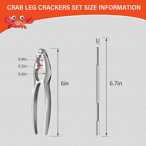 WHDLQFL 8 Pack Set, Lobster Crackers and Picks Crab Leg Cracker Tools, Stainless Steel Seafood Crackers & Forks