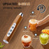 YUSWKO Wood Grain Handheld Milk Frother Wand, Rechargeable Electric Whisk with 3 Heads, 3 Speeds Drink Mixer for Coffee