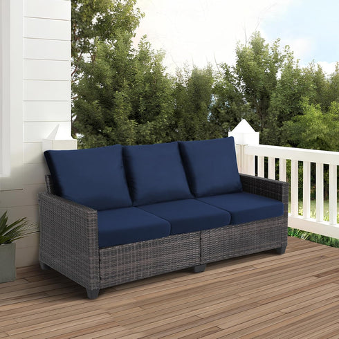 Water Resistant Sofa Cushion Slipcovers, High Stretch Covers for RV Seat Cushions, Washable (Chair Cushion, Navy)