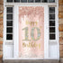 Happy 10th Birthday Door Banner Backdrop Decorations, Pink Rose Gold 10 Year Old Birthday Party Door Cover Sign Supplies
