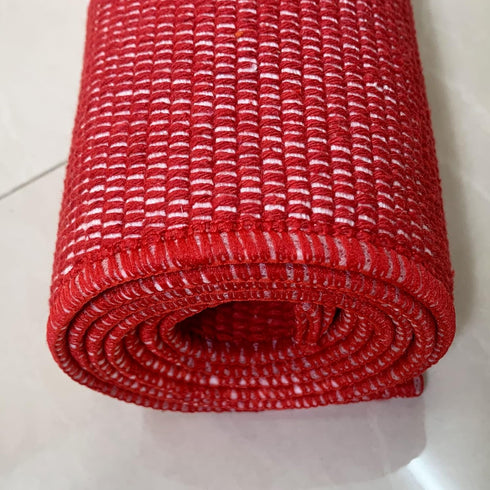 USTIDE Cotton Buffalo Plaid Rug, Red & White Check, 23.6"X51", Hand-Woven Indoor/Outdoor Washable Carpet