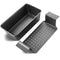 HONGBAKE 9 x 5 Inches Meatloaf Pan with Drain Tray, Nonstick Insert for Baking, Grey Meat Loaf