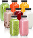 umud 16 Oz Set 8 (8) Juice Bottles with Lids, - of - Clear Glass Jars with Caps - Reusable Empty Drink Containers