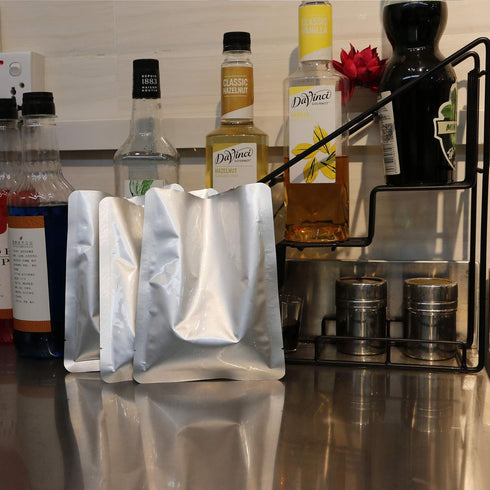 50 PCS 1 Pint Mylar Bags for Food Storage, Heat Sealable Bags for Coffee Beans, Tea, Grains, etc. (5.9 x 7.9 Inch)