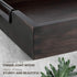 RAKYTO 16.5x12.5in Packaging Ottoman Tray, Acacia Wood Serving Tray with Metal Handles, Food Drinks Tray for Coffee