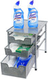 Simple Houseware 3 Tier Stackable Sliding Basket Organizer Drawer - Silver