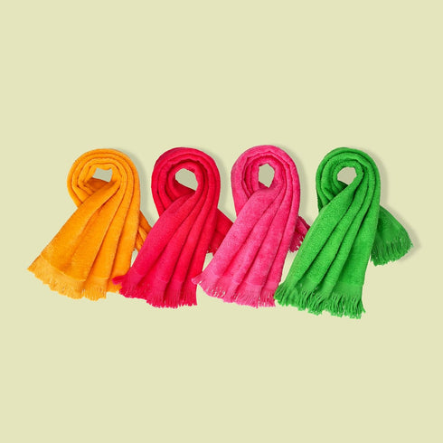 The Holy South 11" 18" Set (12, Fringed Reversible Fingertip Hand Towel (Size W x L) Terry Cotton Washcloth for Face