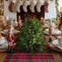 2PCS Bailikang Christmas Artificial Pine Needles Branches Table Decor with Red Berry Pine Cones Greenery Stems